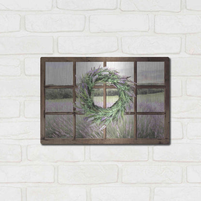 Luxe Metal Art 'Lavender Fields Window' by Lori Deiter, Metal Wall Art,16x12