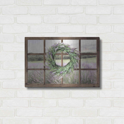 Luxe Metal Art 'Lavender Fields Window' by Lori Deiter, Metal Wall Art,24x16