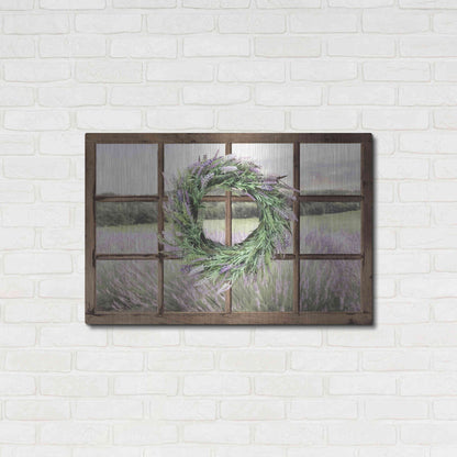 Luxe Metal Art 'Lavender Fields Window' by Lori Deiter, Metal Wall Art,36x24