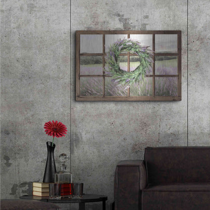 Luxe Metal Art 'Lavender Fields Window' by Lori Deiter, Metal Wall Art,36x24