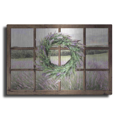 Luxe Metal Art 'Lavender Fields Window' by Lori Deiter, Metal Wall Art