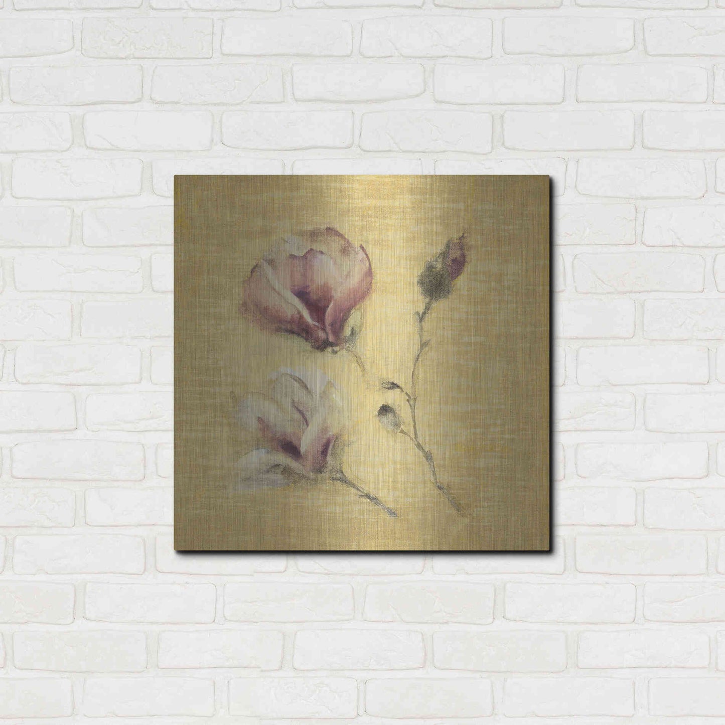 Luxe Metal Art 'Magnolia Blossom on Gold' by Cheri Blum, Metal Wall Art,24x24