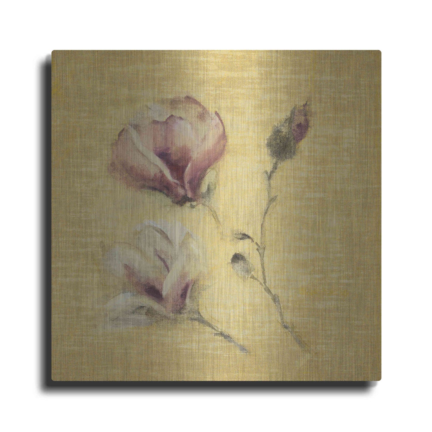 Luxe Metal Art 'Magnolia Blossom on Gold' by Cheri Blum, Metal Wall Art