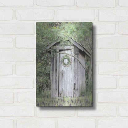 Luxe Metal Art 'Lavender Outhouse' by Lori Deiter, Metal Wall Art,12x16