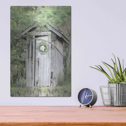 Luxe Metal Art 'Lavender Outhouse' by Lori Deiter, Metal Wall Art,12x16
