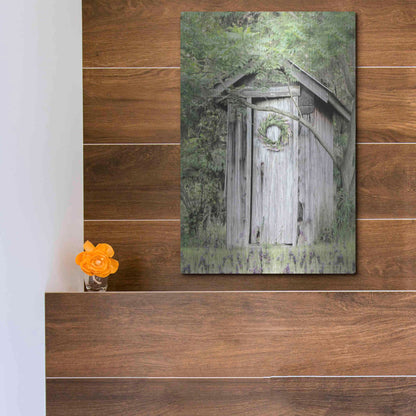 Luxe Metal Art 'Lavender Outhouse' by Lori Deiter, Metal Wall Art,12x16