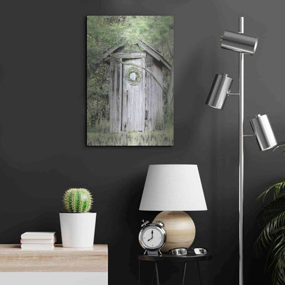 Luxe Metal Art 'Lavender Outhouse' by Lori Deiter, Metal Wall Art,16x24