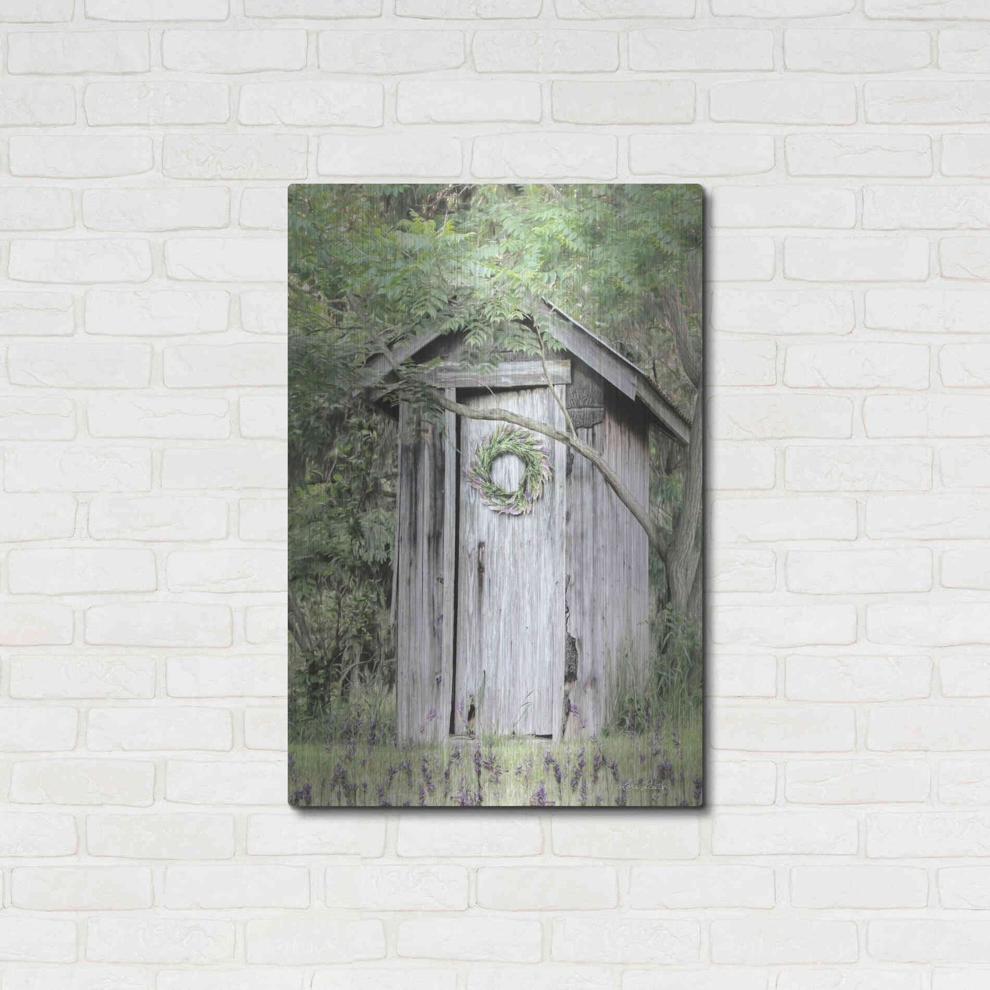 Luxe Metal Art 'Lavender Outhouse' by Lori Deiter, Metal Wall Art,24x36