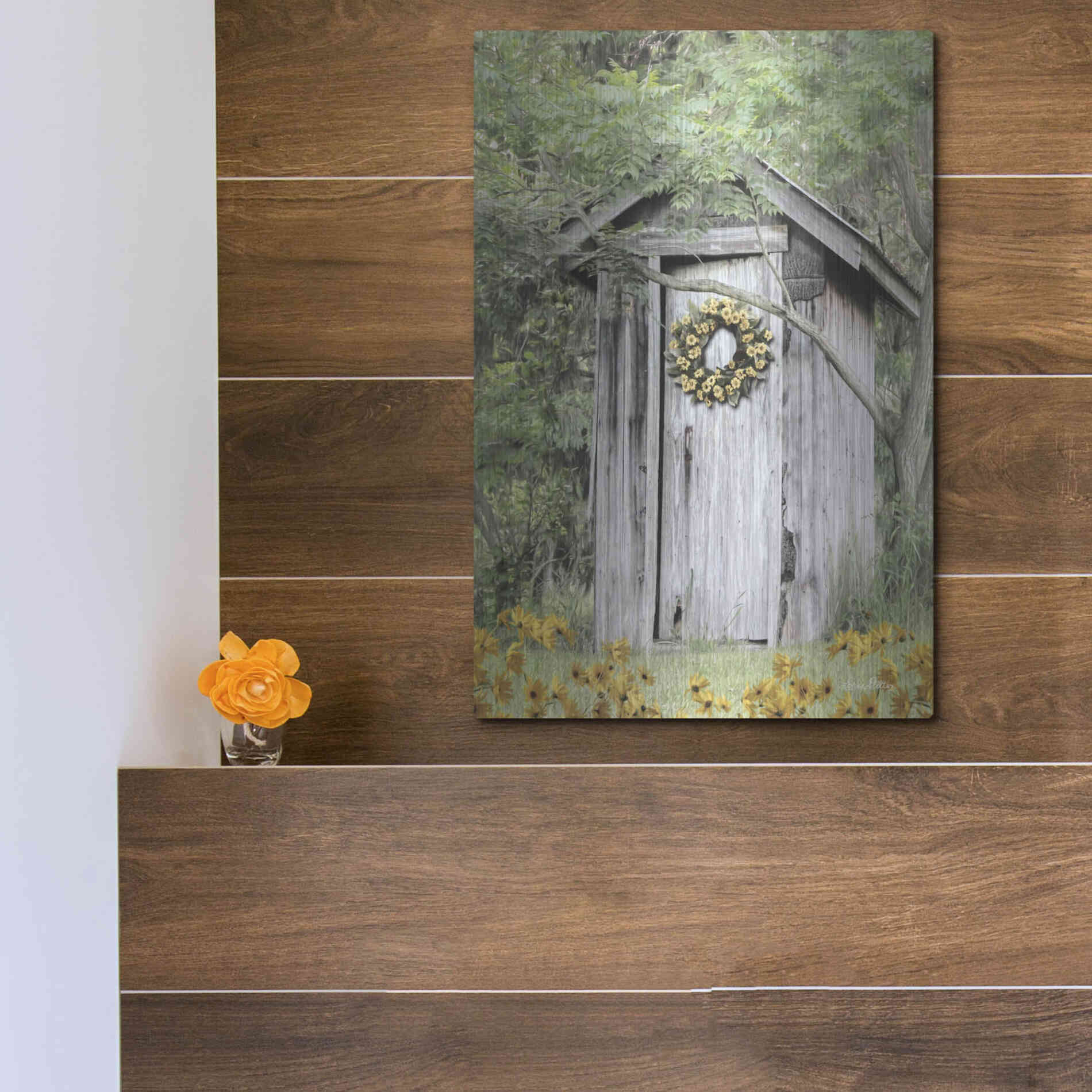 Luxe Metal Art 'Flower Power' by Lori Deiter, Metal Wall Art,12x16