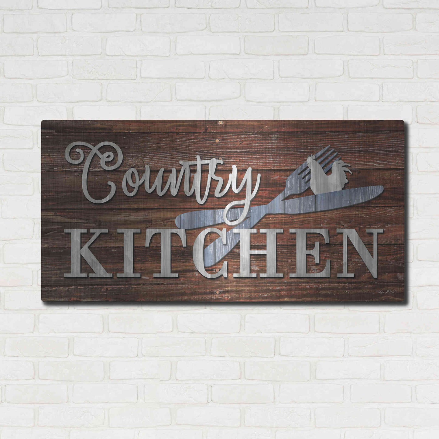 Luxe Metal Art 'Country Kitchen' by Lori Deiter, Metal Wall Art,48x24