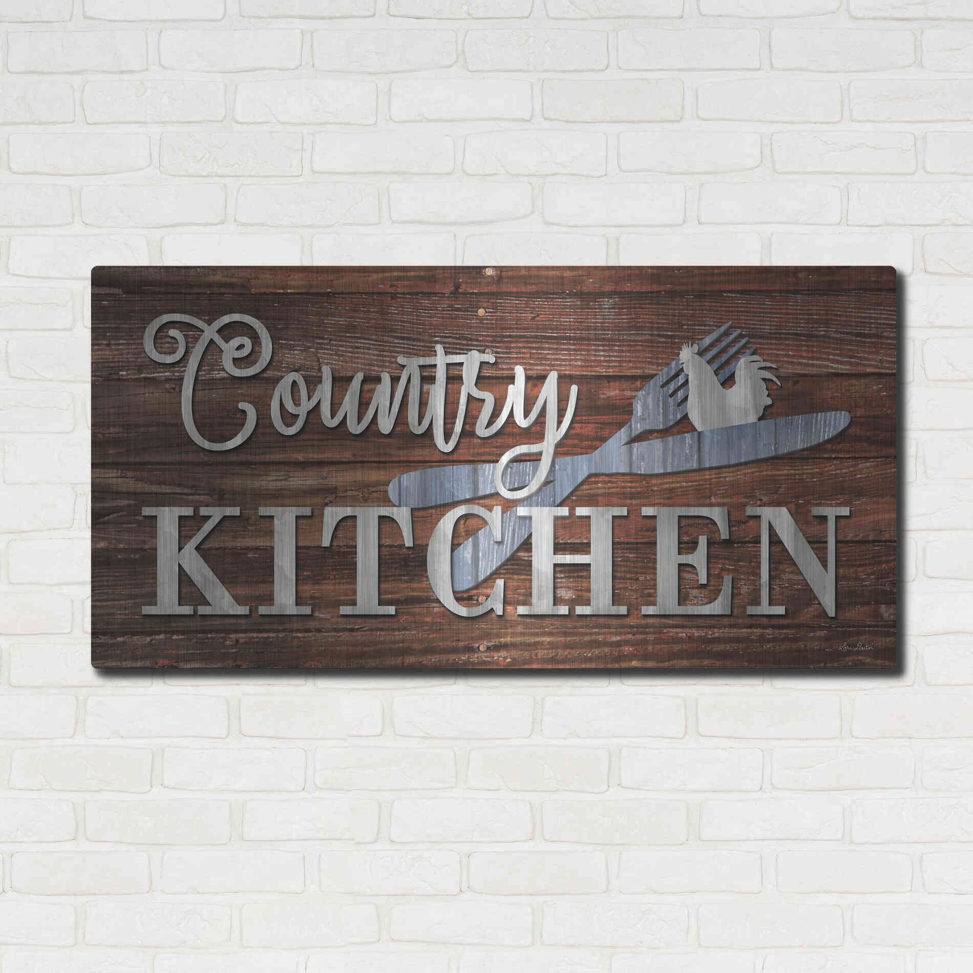 Luxe Metal Art 'Country Kitchen' by Lori Deiter, Metal Wall Art,48x24