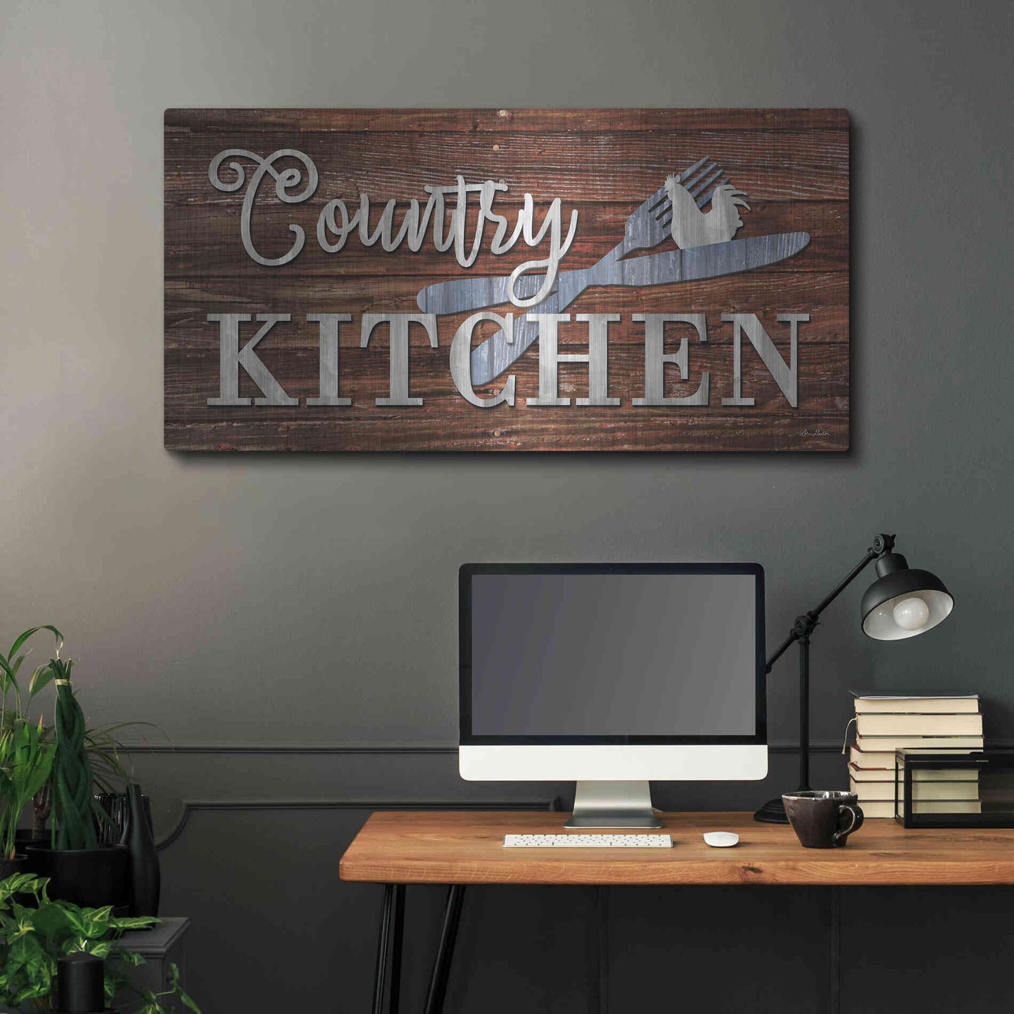 Luxe Metal Art 'Country Kitchen' by Lori Deiter, Metal Wall Art,48x24