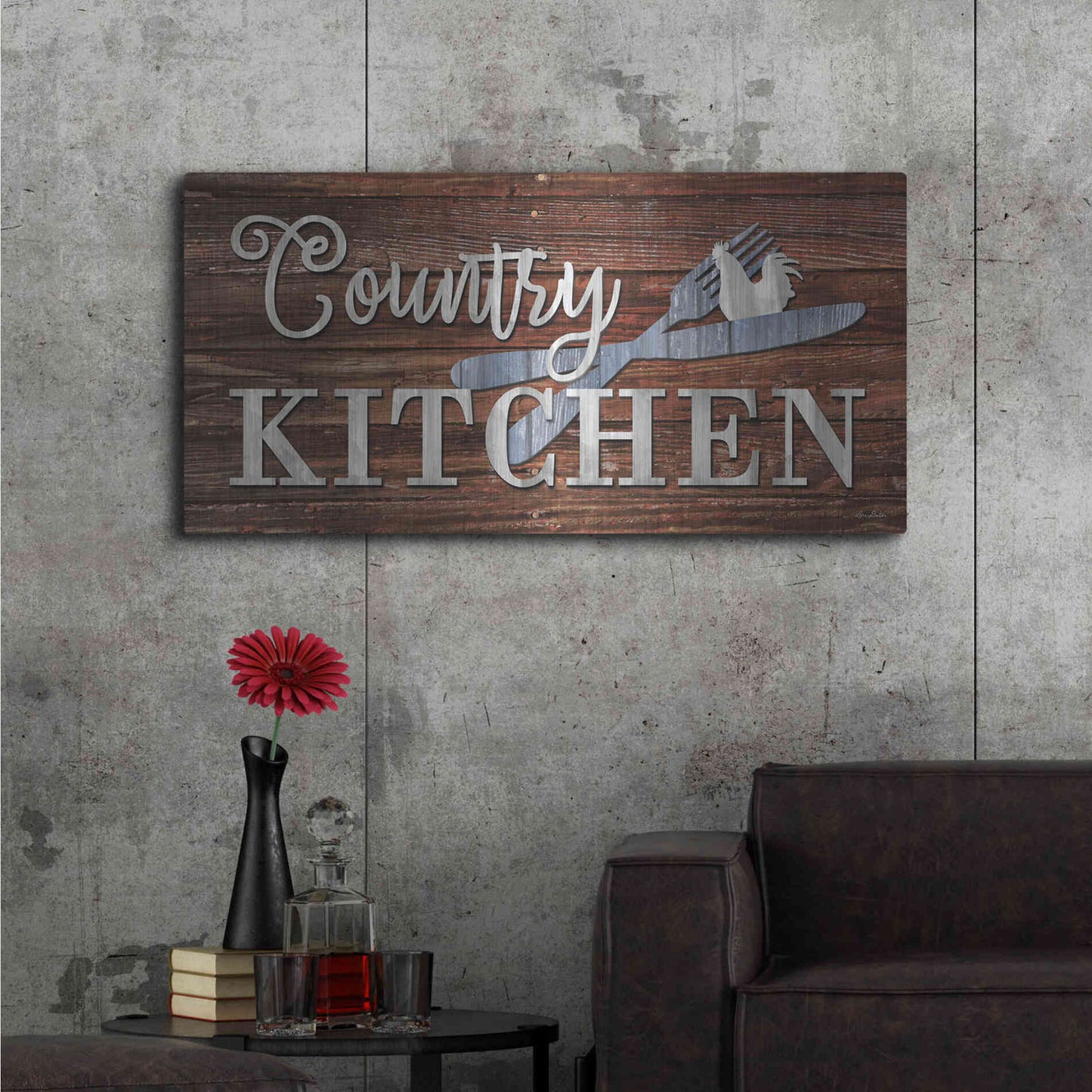 Luxe Metal Art 'Country Kitchen' by Lori Deiter, Metal Wall Art,48x24