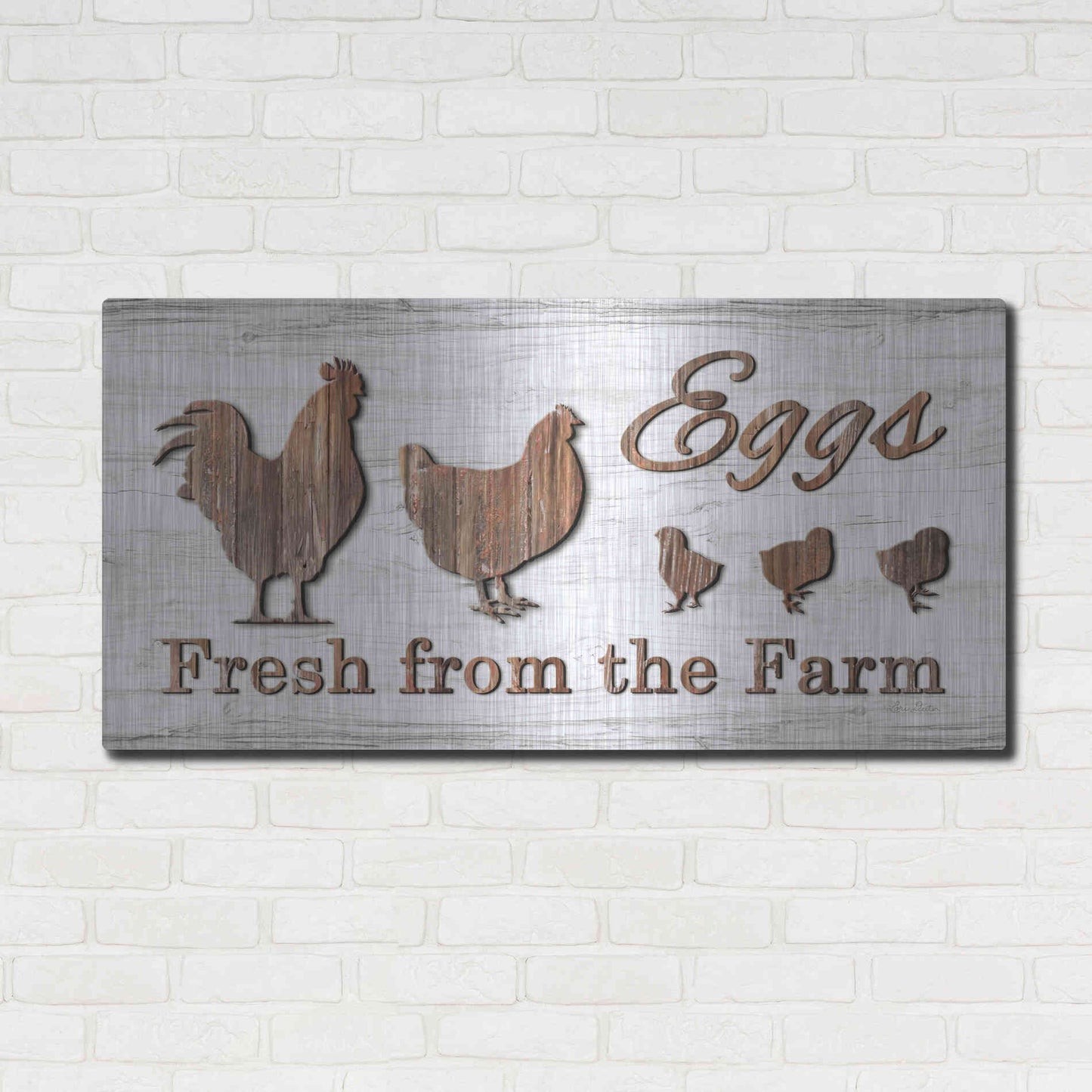 Luxe Metal Art 'Farm Fresh Eggs' by Lori Deiter, Metal Wall Art,48x24