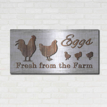 Luxe Metal Art 'Farm Fresh Eggs' by Lori Deiter, Metal Wall Art,48x24