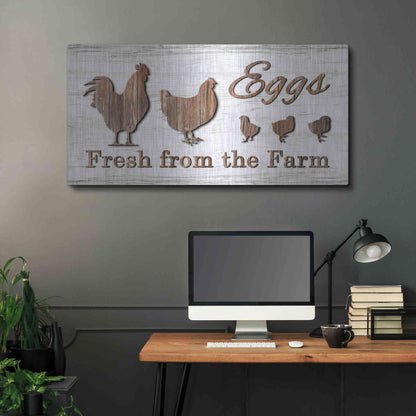 Luxe Metal Art 'Farm Fresh Eggs' by Lori Deiter, Metal Wall Art,48x24