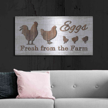Luxe Metal Art 'Farm Fresh Eggs' by Lori Deiter, Metal Wall Art,48x24