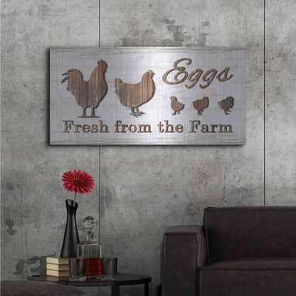 Luxe Metal Art 'Farm Fresh Eggs' by Lori Deiter, Metal Wall Art,48x24