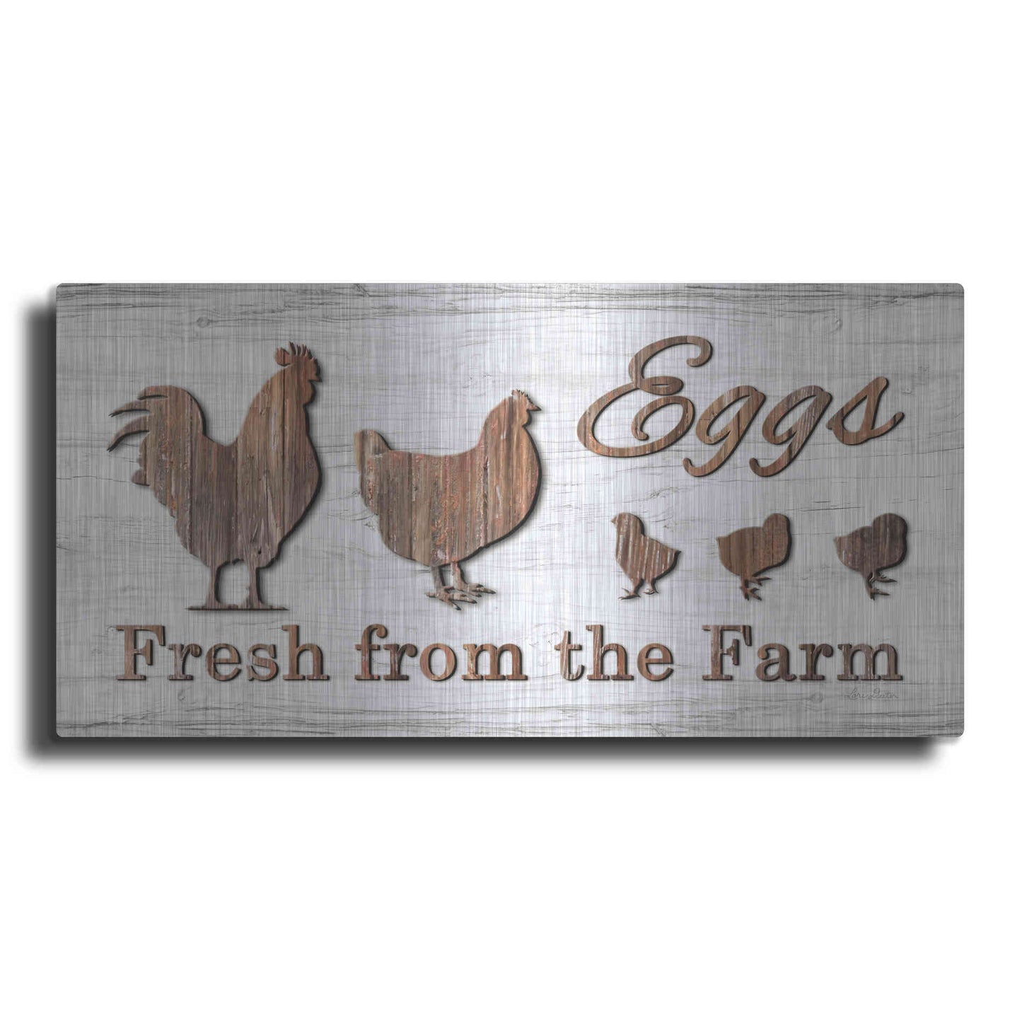 Luxe Metal Art 'Farm Fresh Eggs' by Lori Deiter, Metal Wall Art
