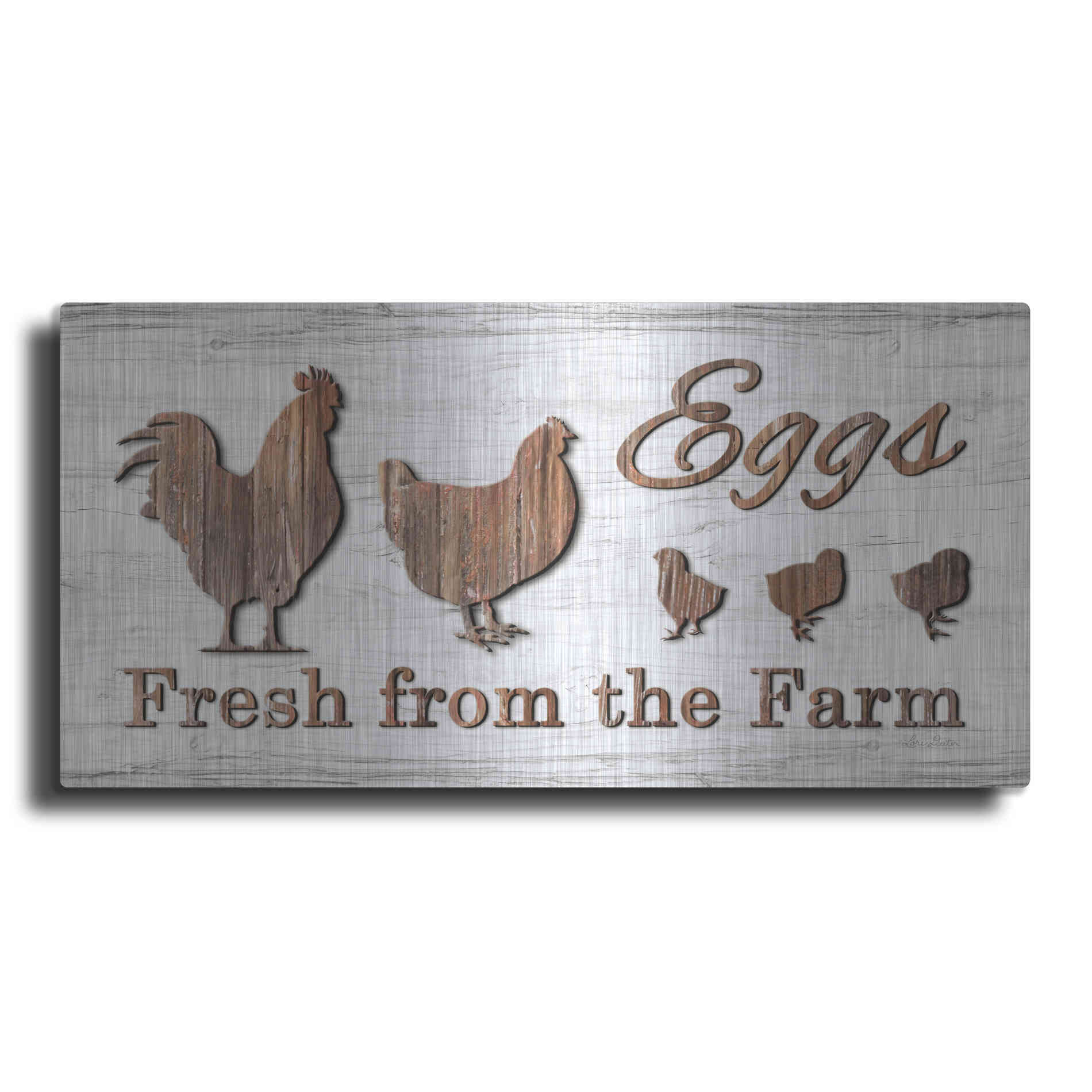 Luxe Metal Art 'Farm Fresh Eggs' by Lori Deiter, Metal Wall Art