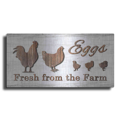 Luxe Metal Art 'Farm Fresh Eggs' by Lori Deiter, Metal Wall Art