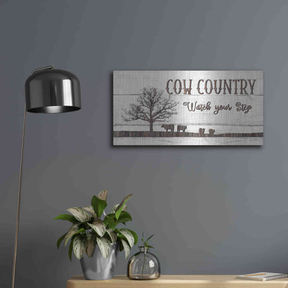 Luxe Metal Art 'Cow Country' by Lori Deiter, Metal Wall Art,24x12