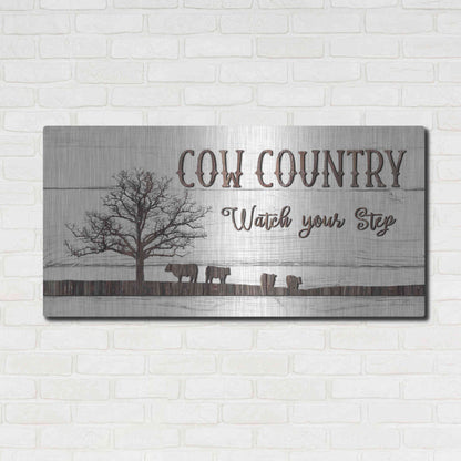 Luxe Metal Art 'Cow Country' by Lori Deiter, Metal Wall Art,48x24