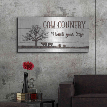 Luxe Metal Art 'Cow Country' by Lori Deiter, Metal Wall Art,48x24