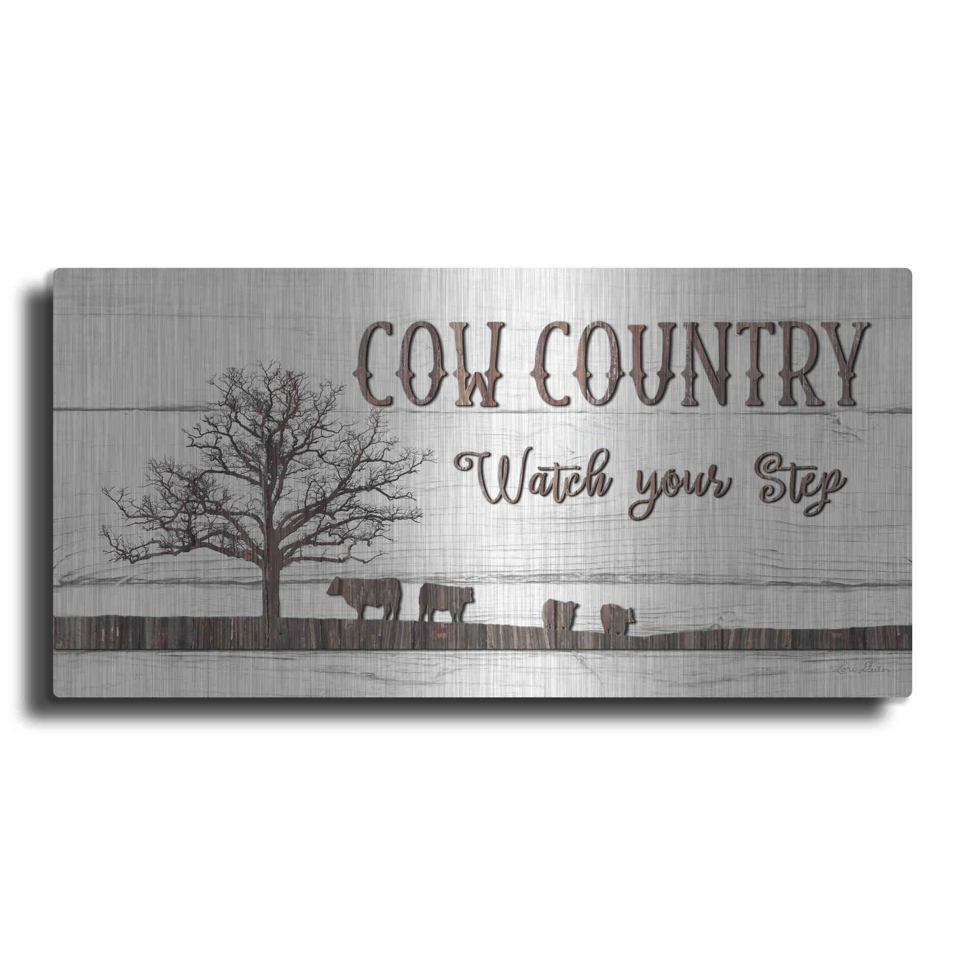 Luxe Metal Art 'Cow Country' by Lori Deiter, Metal Wall Art