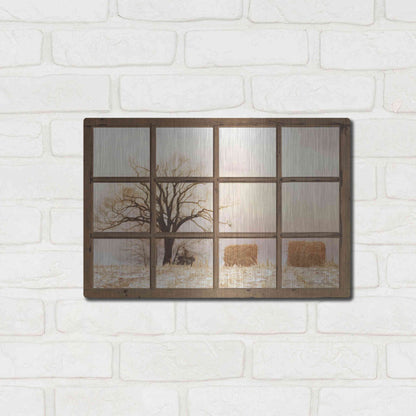 Luxe Metal Art 'View of Winter Fields' by Lori Deiter, Metal Wall Art,16x12