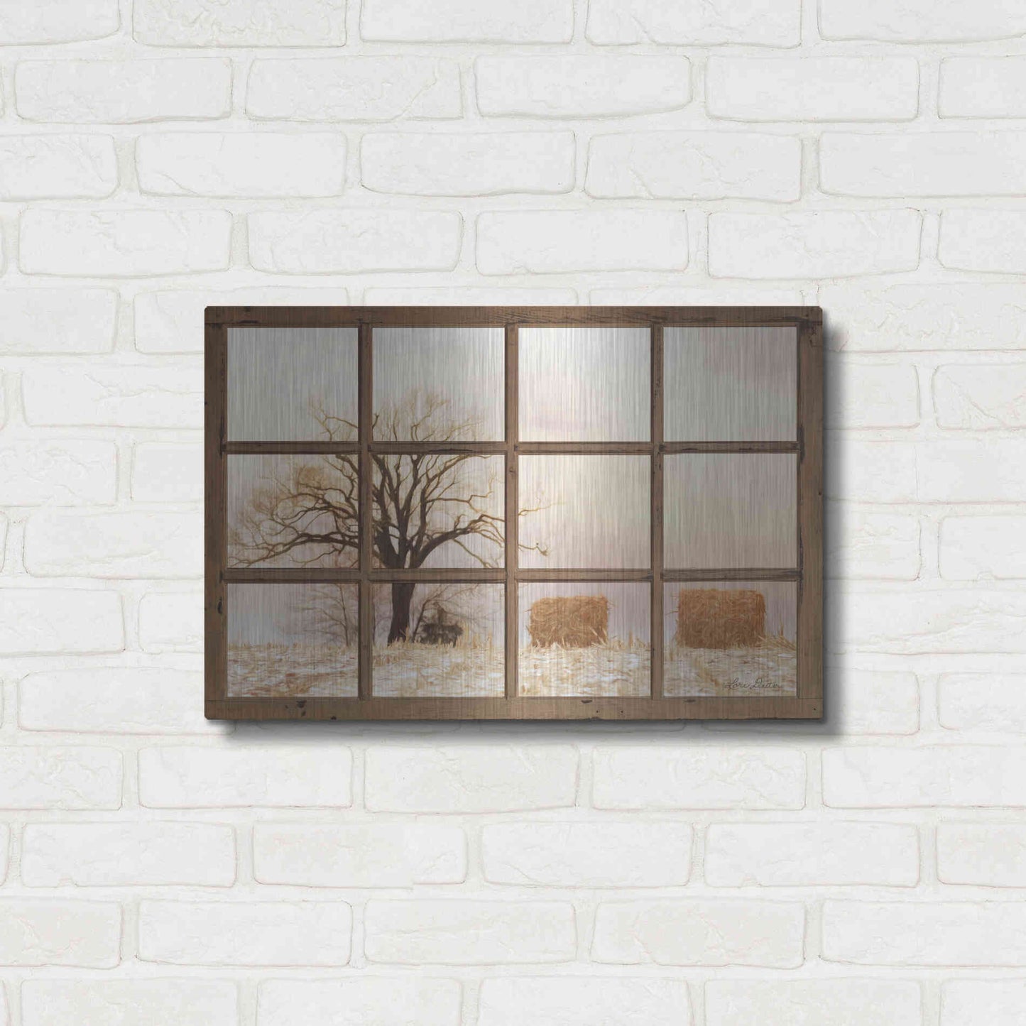 Luxe Metal Art 'View of Winter Fields' by Lori Deiter, Metal Wall Art,24x16