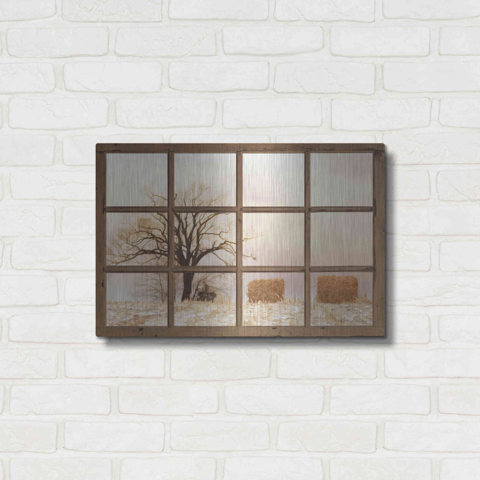 Luxe Metal Art 'View of Winter Fields' by Lori Deiter, Metal Wall Art,24x16