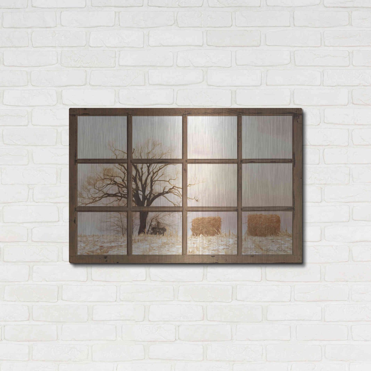 Luxe Metal Art 'View of Winter Fields' by Lori Deiter, Metal Wall Art,36x24