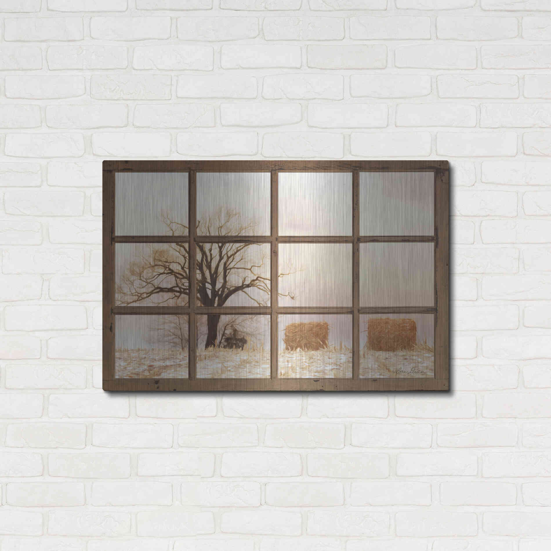 Luxe Metal Art 'View of Winter Fields' by Lori Deiter, Metal Wall Art,36x24