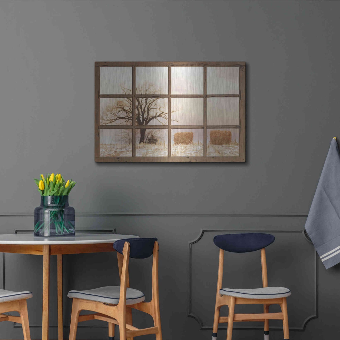Luxe Metal Art 'View of Winter Fields' by Lori Deiter, Metal Wall Art,36x24