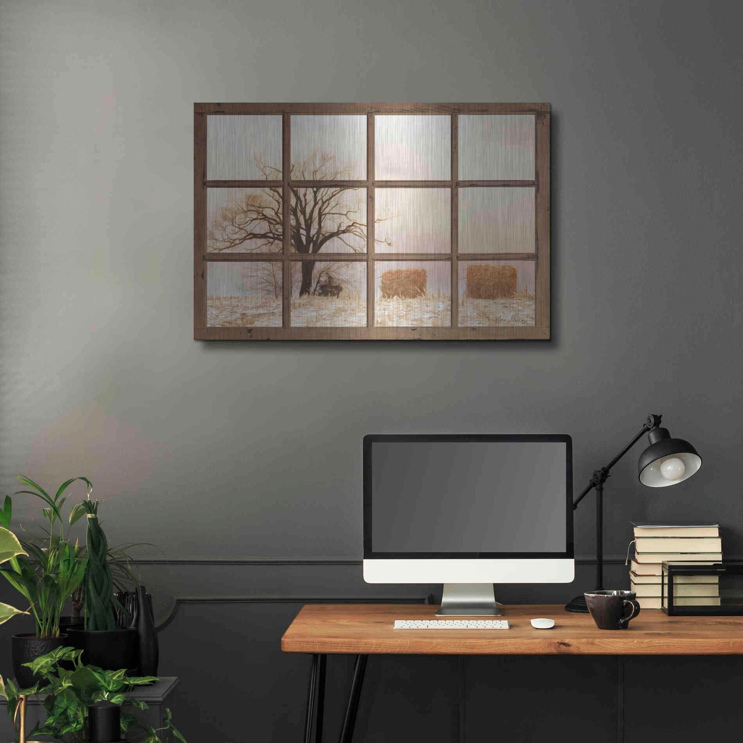 Luxe Metal Art 'View of Winter Fields' by Lori Deiter, Metal Wall Art,36x24