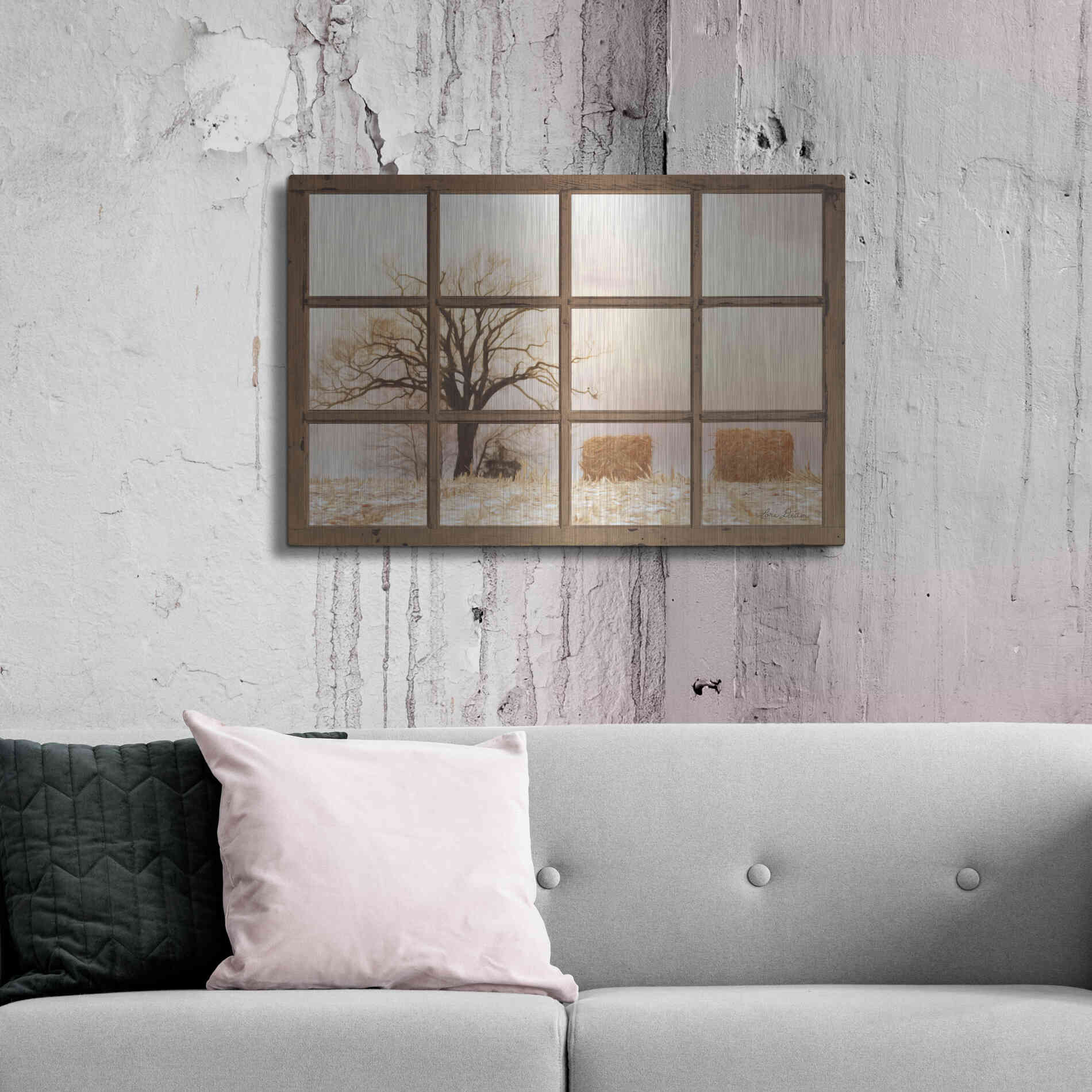Luxe Metal Art 'View of Winter Fields' by Lori Deiter, Metal Wall Art,36x24