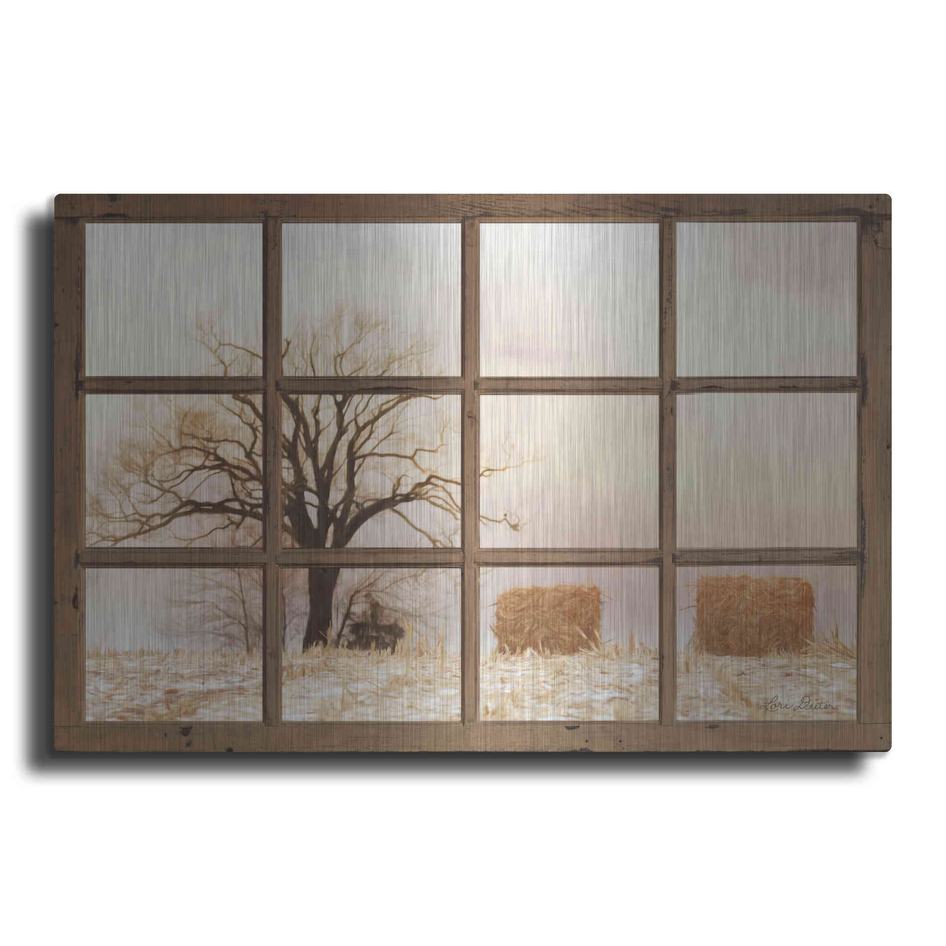 Luxe Metal Art 'View of Winter Fields' by Lori Deiter, Metal Wall Art