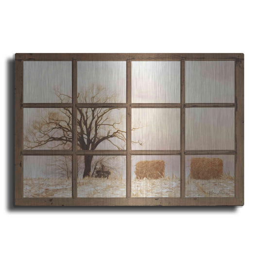 Luxe Metal Art 'View of Winter Fields' by Lori Deiter, Metal Wall Art