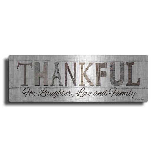 Luxe Metal Art 'Thankful for Laughter, Love and Family' by Lori Deiter, Metal Wall Art