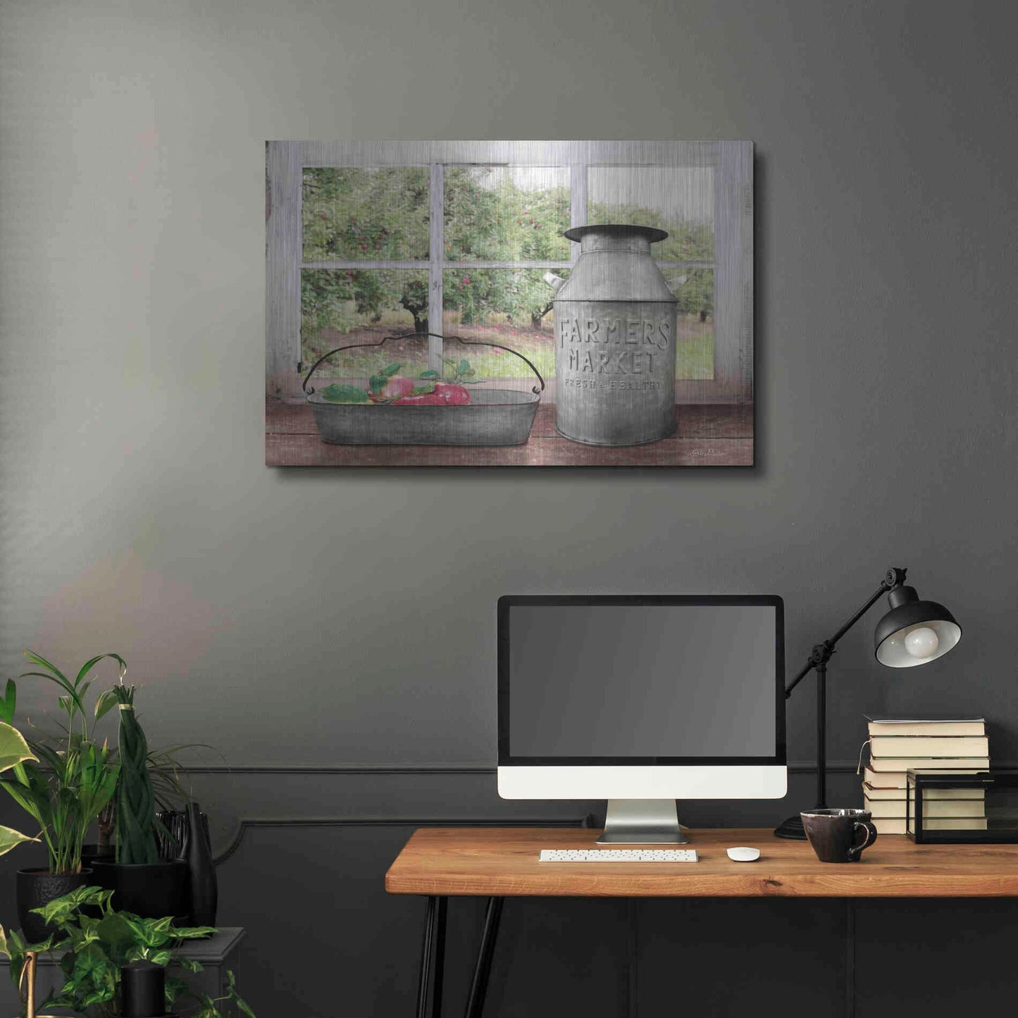 Luxe Metal Art 'Apple Orchard' by Lori Deiter, Metal Wall Art,36x24