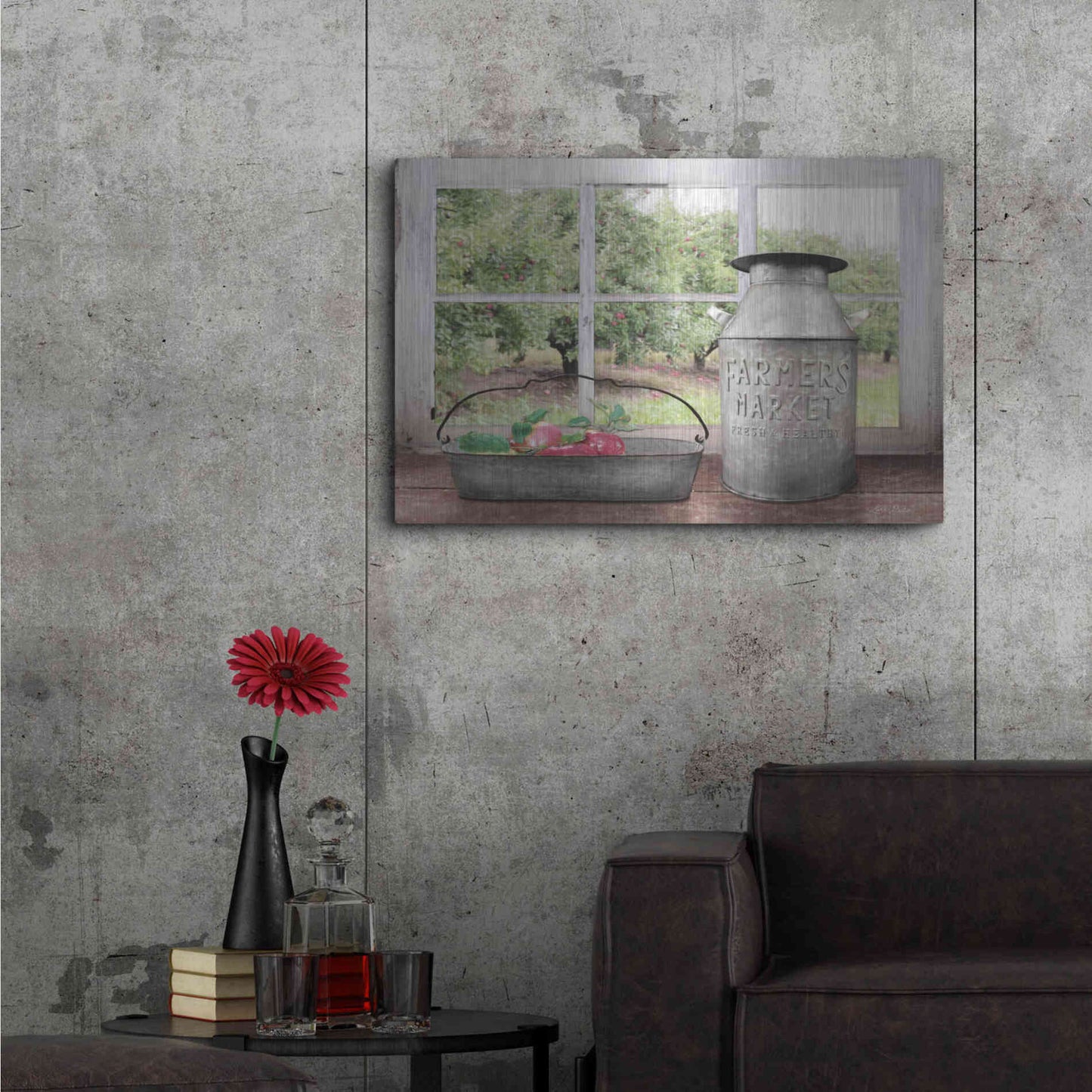 Luxe Metal Art 'Apple Orchard' by Lori Deiter, Metal Wall Art,36x24