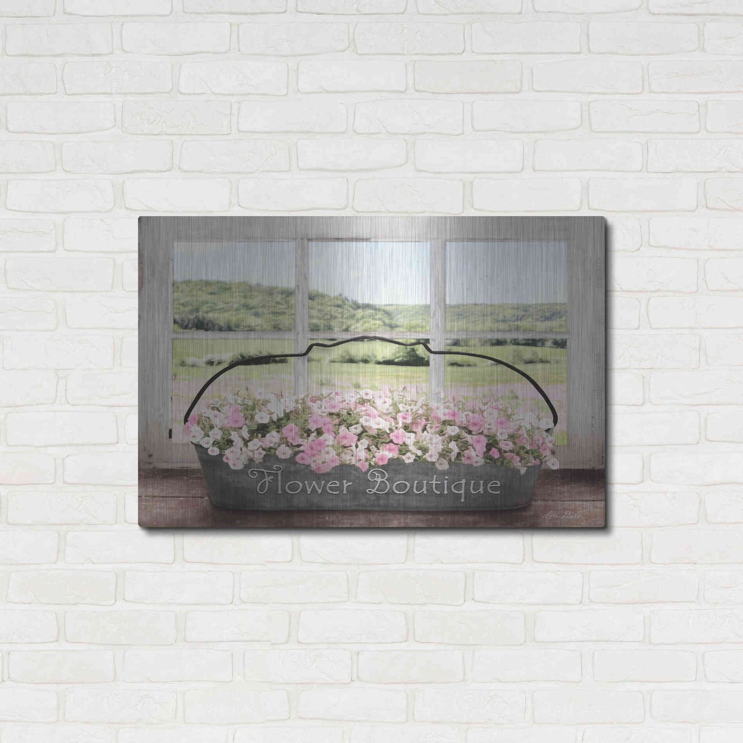 Luxe Metal Art 'Flower Boutique' by Lori Deiter, Metal Wall Art,36x24