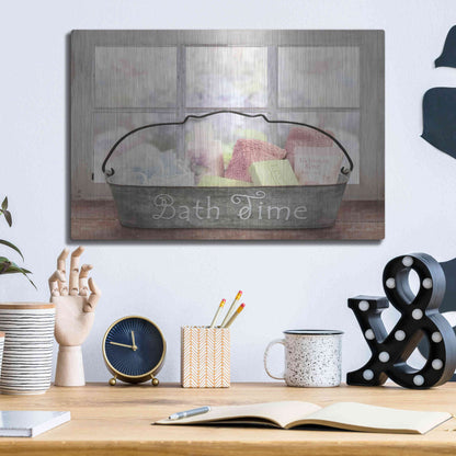 Luxe Metal Art 'Bath Time' by Lori Deiter, Metal Wall Art,16x12