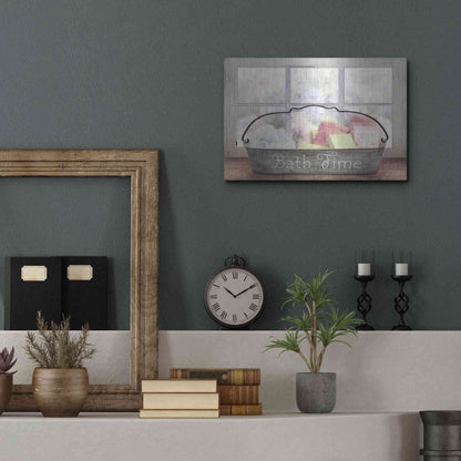 Luxe Metal Art 'Bath Time' by Lori Deiter, Metal Wall Art,16x12