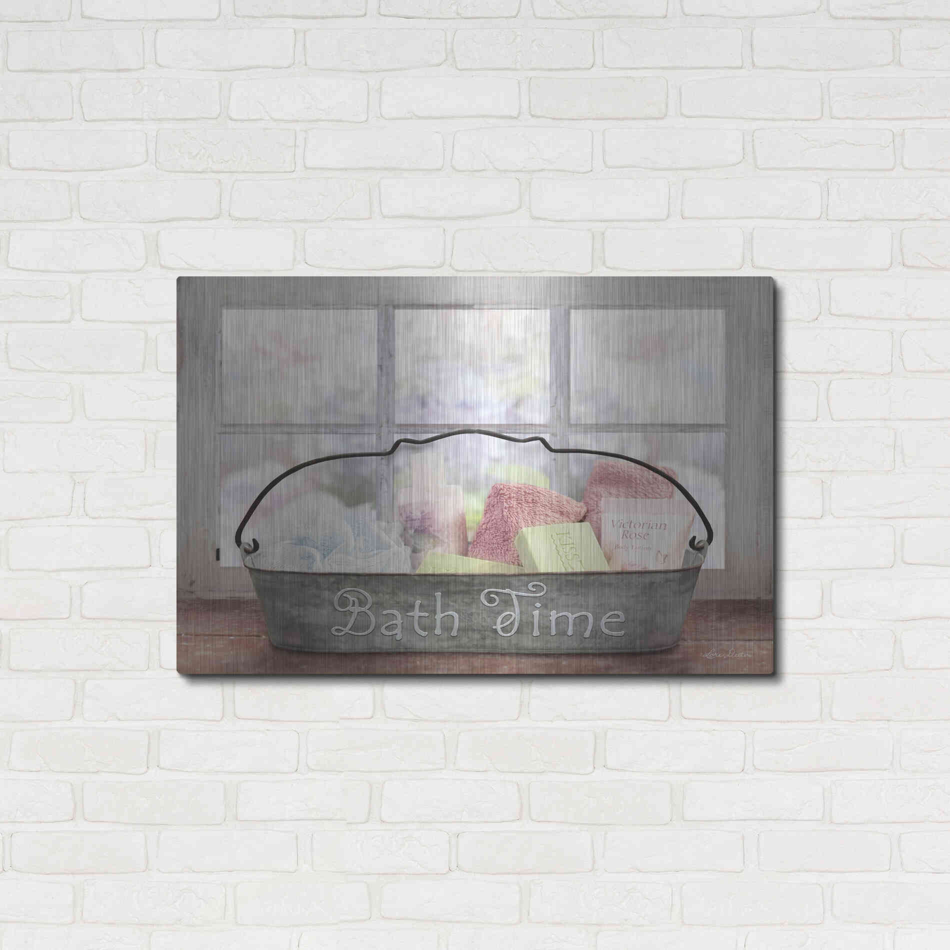 Luxe Metal Art 'Bath Time' by Lori Deiter, Metal Wall Art,36x24