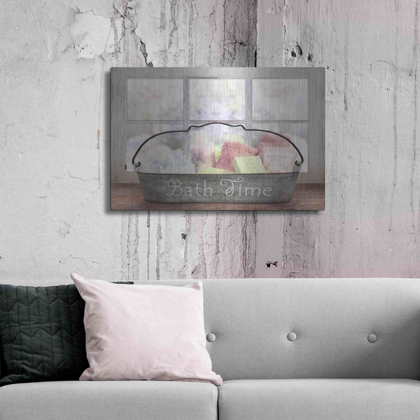 Luxe Metal Art 'Bath Time' by Lori Deiter, Metal Wall Art,36x24