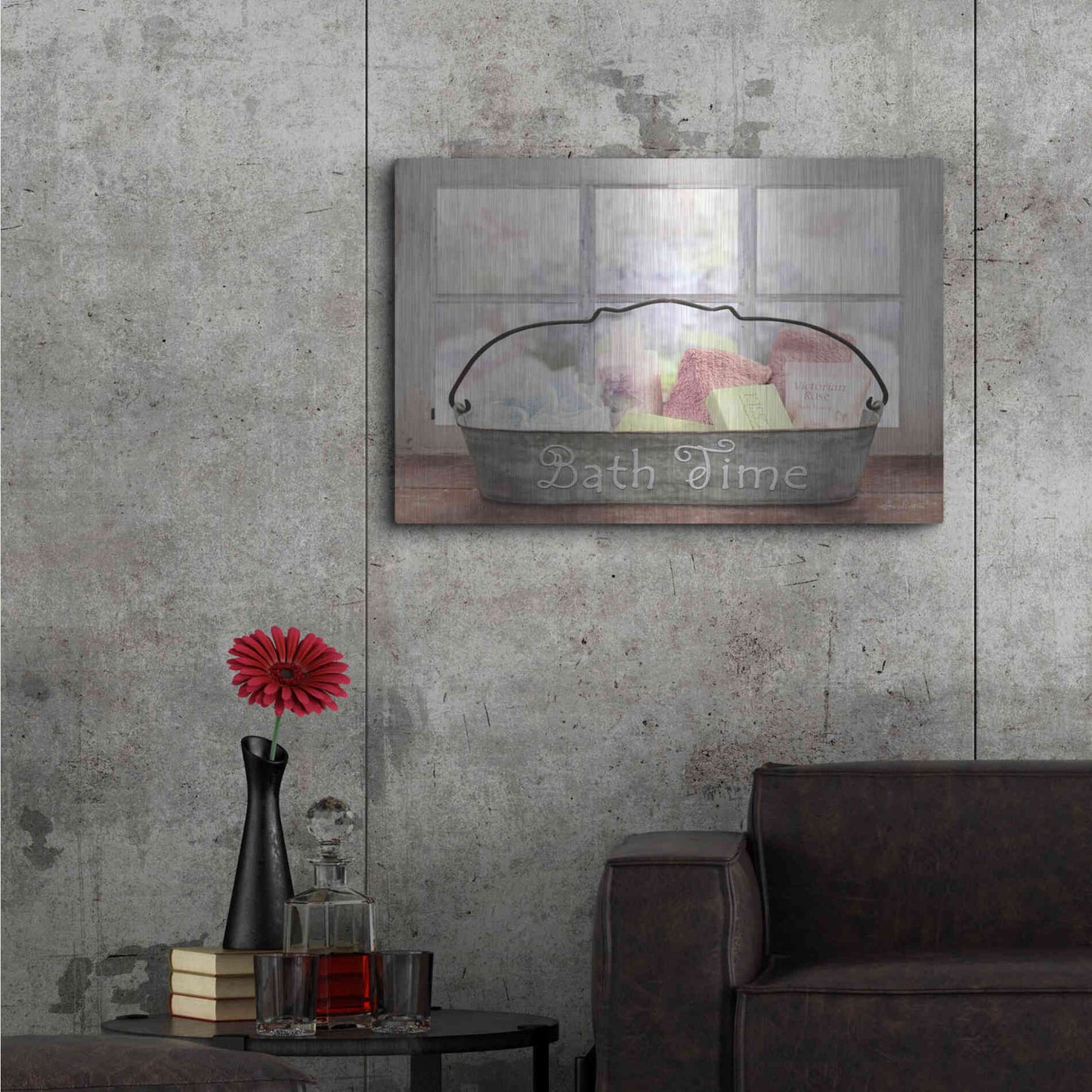 Luxe Metal Art 'Bath Time' by Lori Deiter, Metal Wall Art,36x24