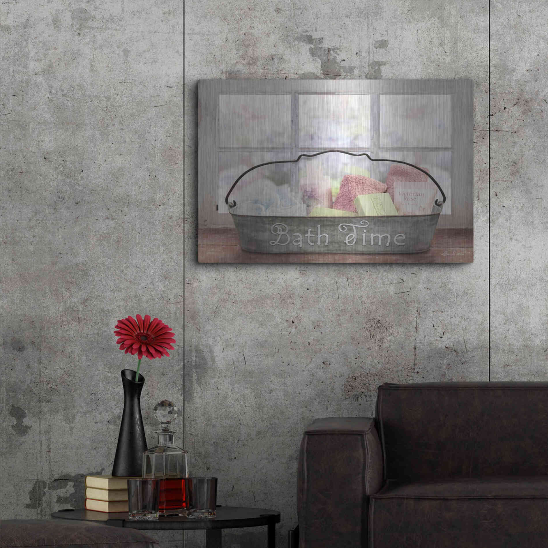 Luxe Metal Art 'Bath Time' by Lori Deiter, Metal Wall Art,36x24