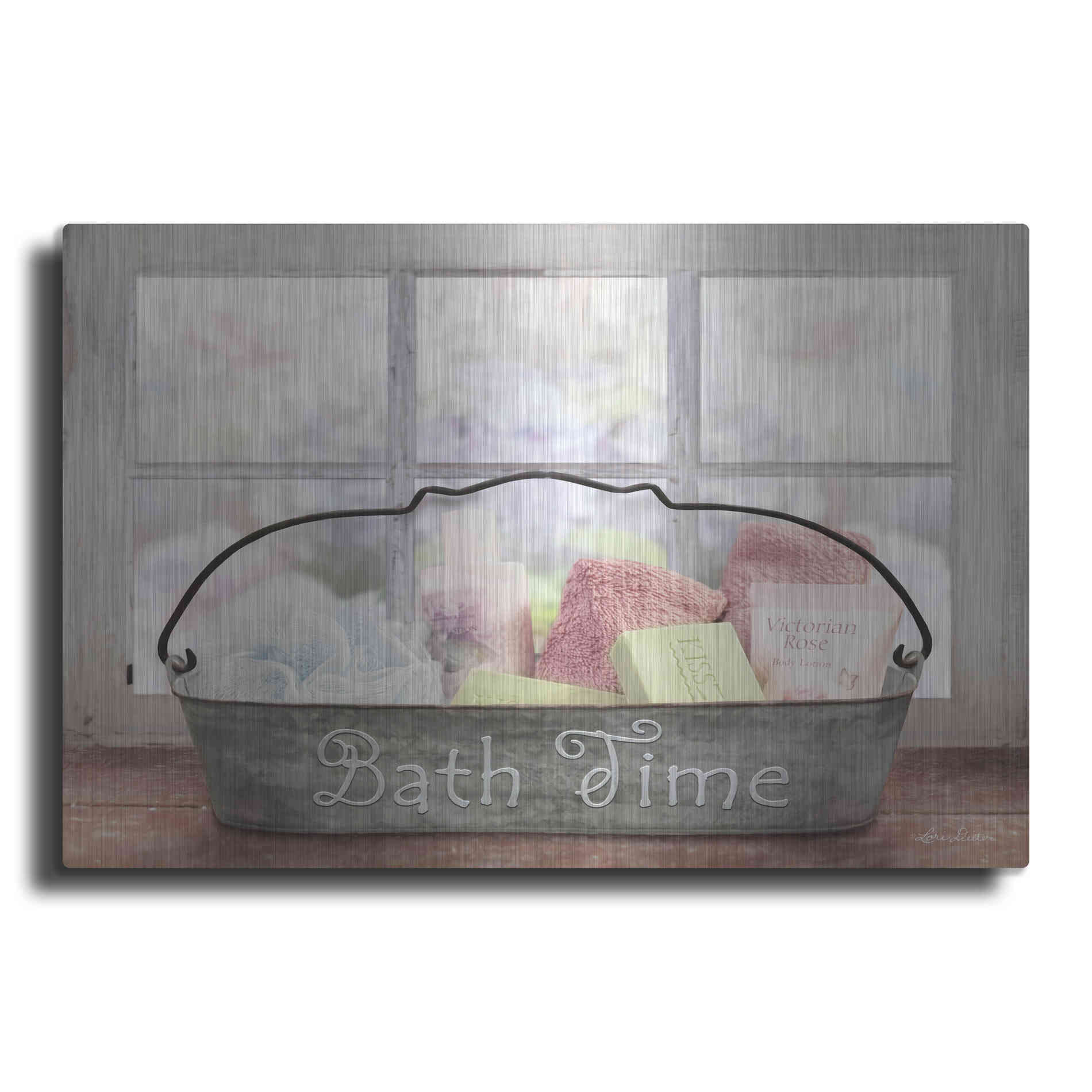 Luxe Metal Art 'Bath Time' by Lori Deiter, Metal Wall Art